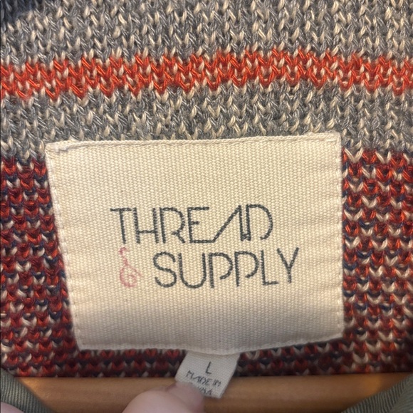 Thread & Supply Knit Sweater Jacket with Pattern size Large - Picture 2 of 12